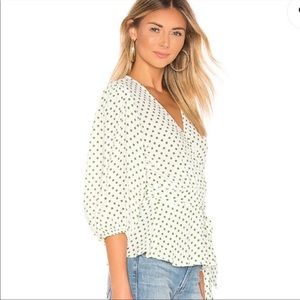 Faithful The Brand Polka Dot Wrap Shirt - size Small